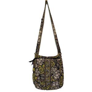 Vera Bradley shoulder bag quilted purse, black/yellow/white